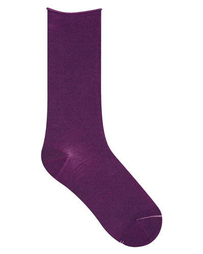 Twin Roads - Roll-Top Pure Cotton Purple Socks