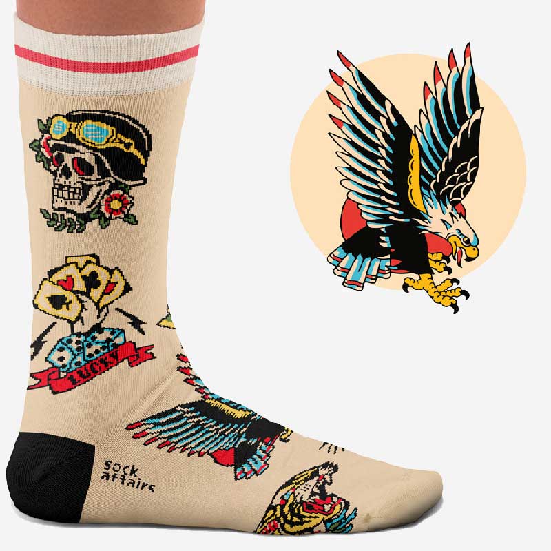 Chaussettes de tatouage de guerre américaine pour lui