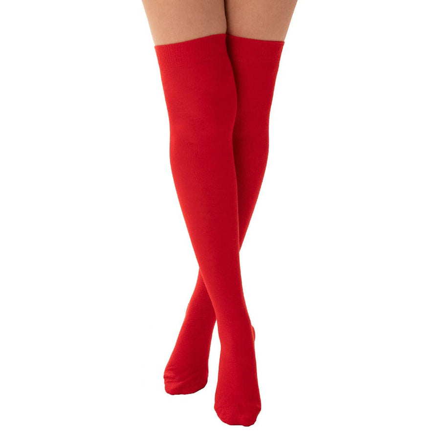 Twin Roads - Red Over the Knee Socks