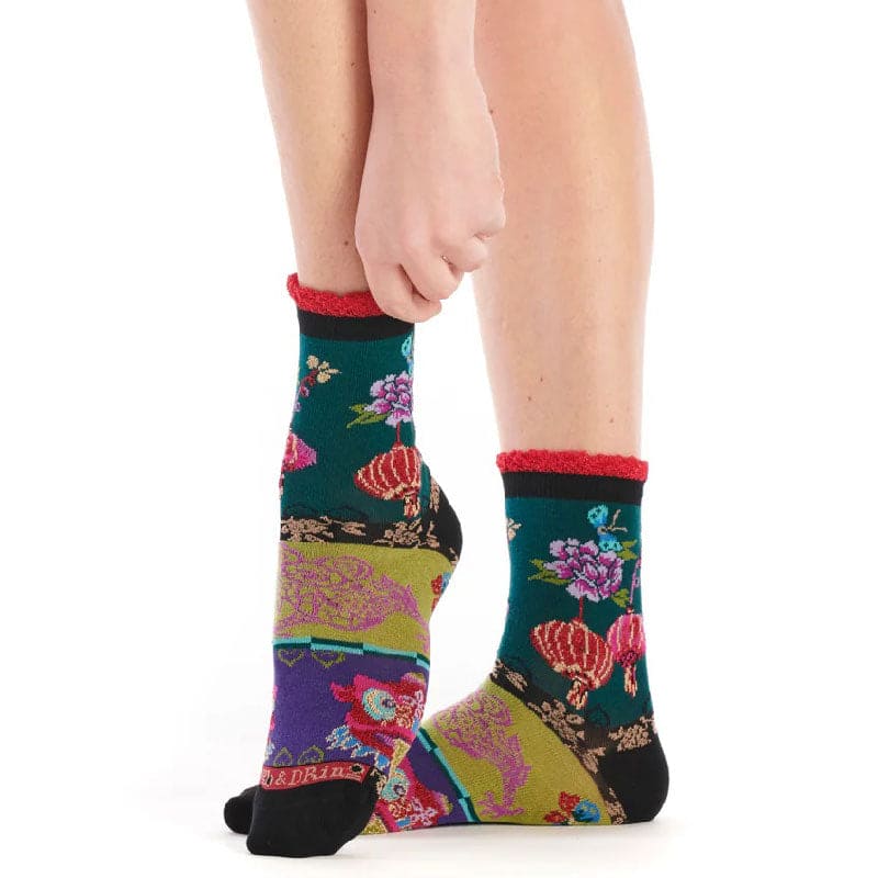 Twin Roads - Chinoiserie Frilled Crew Socks for Her