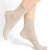 Roll-Top Pure Cotton Ecru Ankle Socks