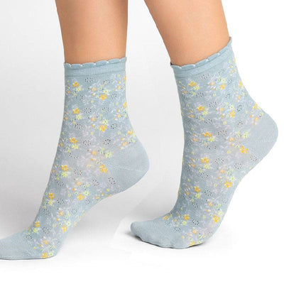 Twin Roads - Short Sky Blue Pointelle Socks for Her