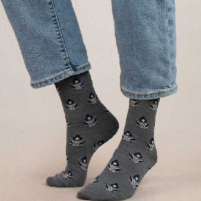 Twin Roads - Floral Fine Wool Socks for Her