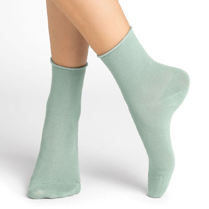 Twin Roads - Roll-Top Pure Cotton Mint Ankle Socks