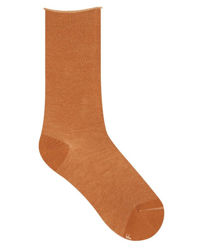 Twin Roads - Roll-Top Pure Cotton Ocre Socks