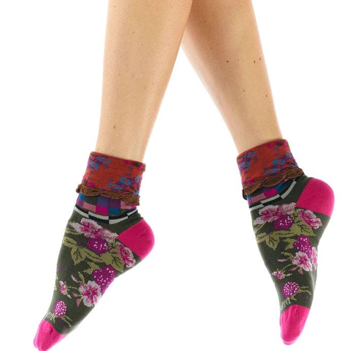 Twin Roads - Rubus Floral Turn Back Cuff Socks for Her