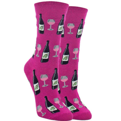 women's socks - wine glasses